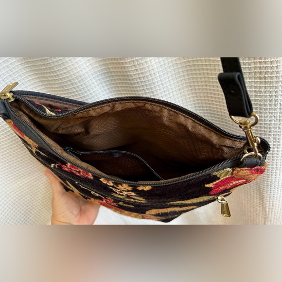 Vintage Danny K Beverly Hills Floral Tapestry Crossbody Bag - Picture 7 of 9